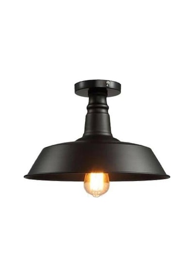 Dylight Retro Metal Dekoratif Siyah Tavan Plofyoner Avize Çap:30 Cm Beyaz
