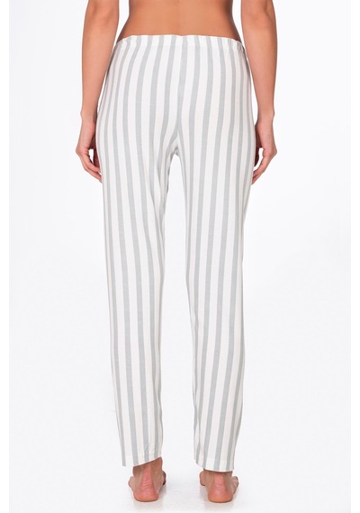 Kompedan Kadın Süet Çizgili Pijama Tek Alt Desen 9