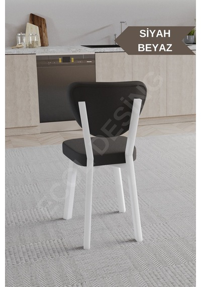 Faymend 2 Adet Elma Model Mutfak Sandalyesi Salon Sandalyesi Yemek Sandalyesi Cafe Restaurant Sandalyesi Siyah