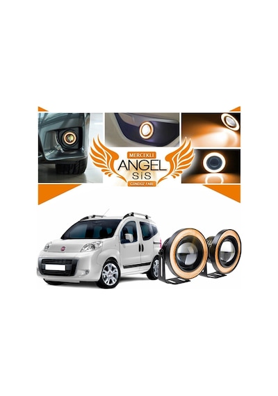 Fiat Fiorino Uyumlu, Universal Mercekli Led Sis Farı, 76mm Turuncu Renk