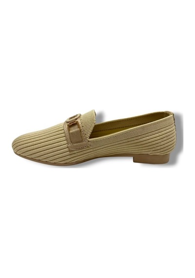 C-shoes 3106-25 Triko T Taşlı Toka Kadın Babet Krem