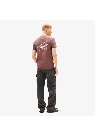 Tommy Hilfiger Regular Sign Backprint Erkek Kahverengi T-shirt Dm0dm22320 Kahverengi