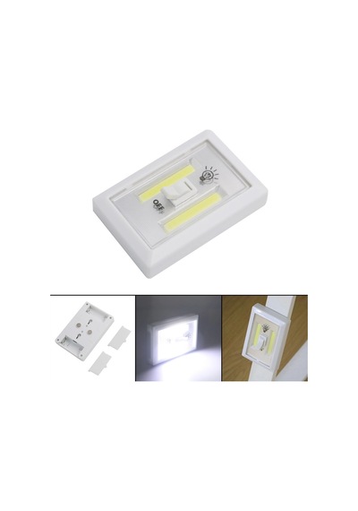 2 Ledli Pilli Lamba Anahtarlı Portatif Led Işık Mıknatıslı Yapışkanlı Dolap Duvar Işığı Renkli