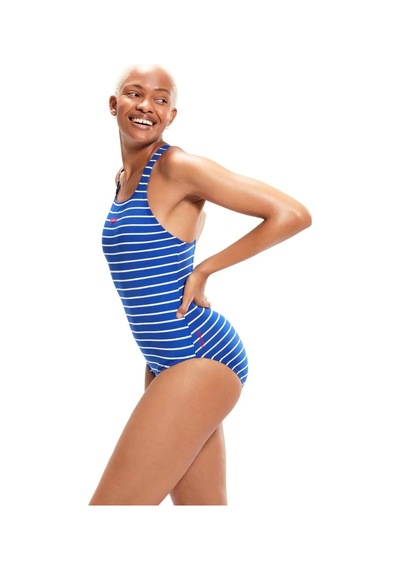Speedo Eco Baskılı Madalyalı Kadın Mayosu Mavi Mavi