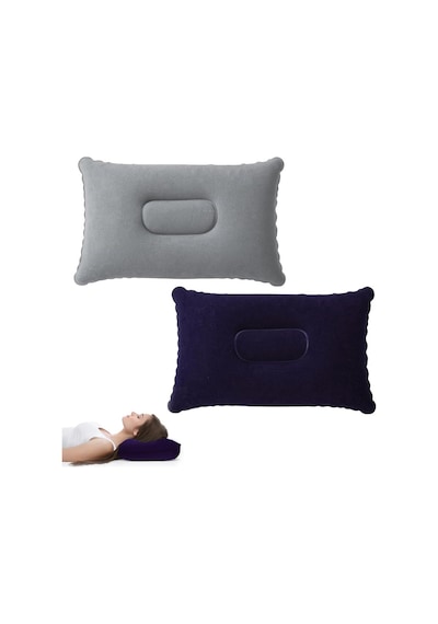 Şişme Kamp Ve Yolculuk Yastığı - Ergonomik - Kadife Yüzey Sarı