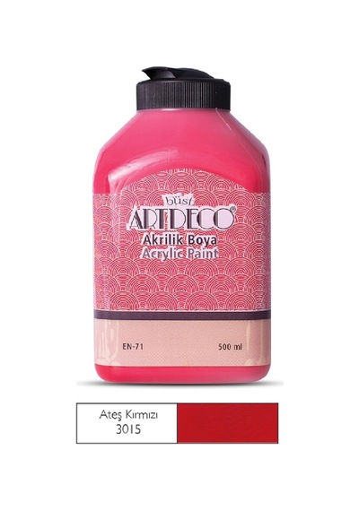 Artdeco Ateş Kırmızı 500 Ml Akrilik Boya 3015