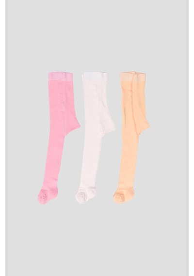Defne Baby 3 Adet Pamuklu Kız Bebek Ve Çocuk Külotlu Çorap Pembe