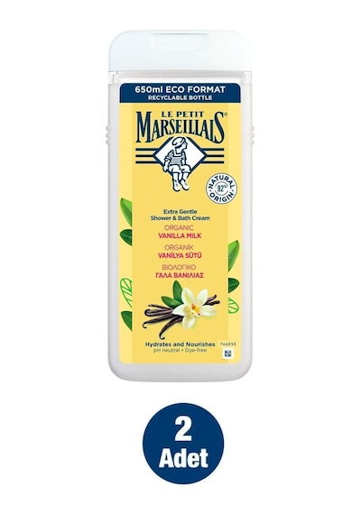 Le Petit Marseillais Vanilya Sütü Banyo ve Duş Jeli 2 x 650 ML