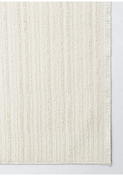 Eko Halı Mono Loop 03 White Xw Sisal Görünümlü Bukleli Kaymaz Tabanlı Yıkanabilir Halı Beyaz