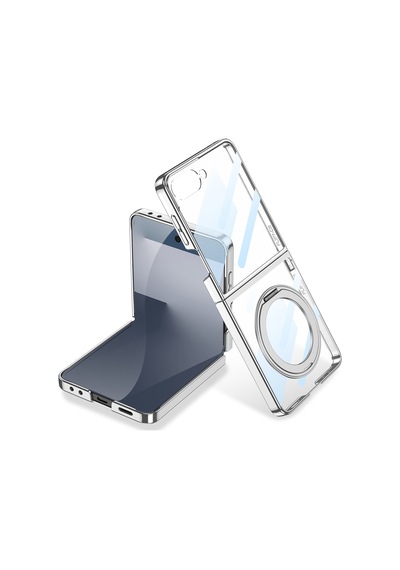 Zore Galaxy Z Flip 7 M-safe Şarj Özellikli Zore Kıpta Kpt-02 Standlı Kapak - Siyah