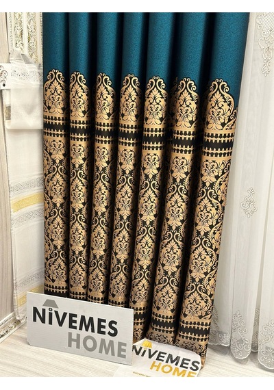 Nivemeshome Side Zümrüt Yeşili V-901 Ft632057 1/3 Sık Pileli Fon Perde Apm Zümrüt Yeşil