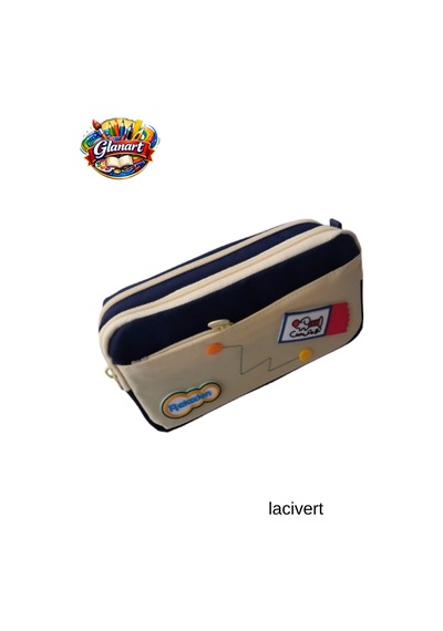 İç Kısım Full Astarlı 3 Bölmeli Kalemlik Lacivert