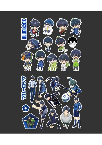 İsagi - Bluelock-yoichi Isagi - Parlak Kağıt -2li Sticker Set-telefon Süsleme Blue Lock Mor