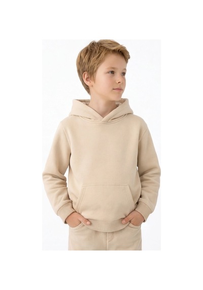 Esila Kids Çocuk Eşofman Takımı Kapüşonlu 3 İp 5-10 Yaş Bej
