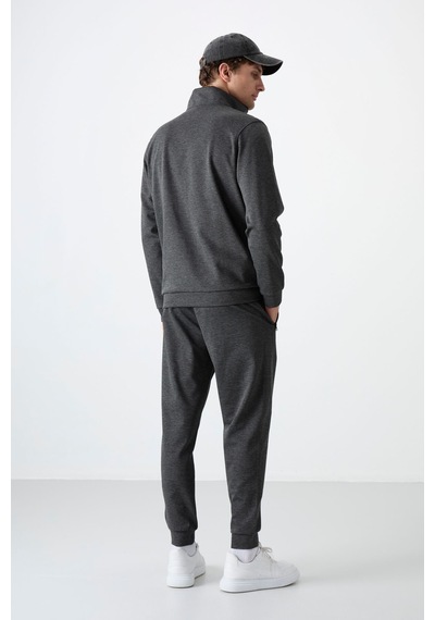 Tommy Life Hugo Antrasit Melanj Jogger Erkek Eşofman Takım - 85198 Antrasit - Melanj Antrasit  Melanj
