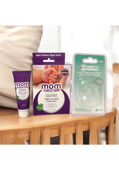 Mom + Vegan Göğüs Ucu Balm 30 Ml + Silikon Koruyucu