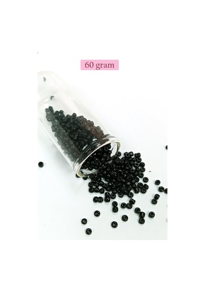 Dökme Cam Kum Boncuk 8/0 3 Mm - 60 Gram - Parlak Siyah - Bnc211 Diğer
