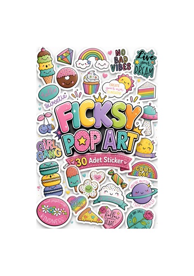 Sevimli Pop Art Stili Sticker Seti - 30 Adet Etiket Çıkartma Diğer