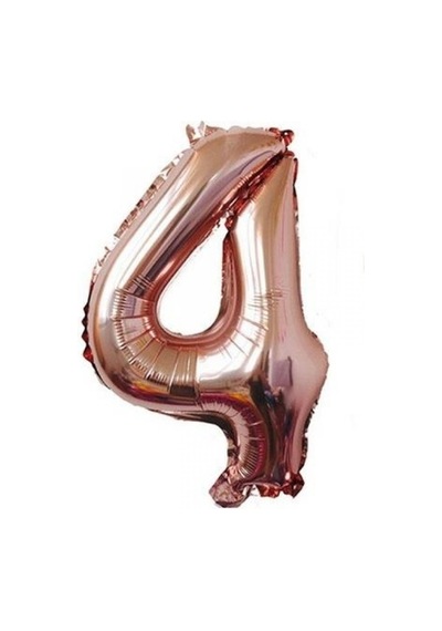 4 Rakam Rose Gold Folyo Balon 40 İnç 100 Cm