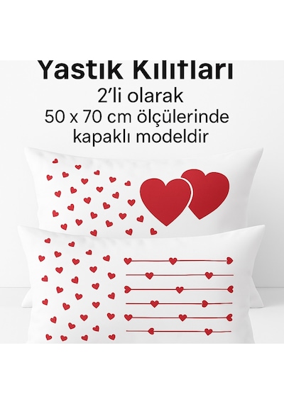 Lionas Desenli Pamuklu Kalpli Desen Yastık Kılıfı 2 Adet 50 X 70 Cm Siyah