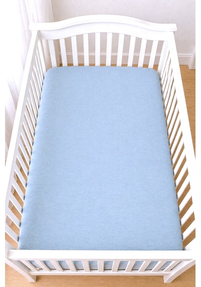 Pamuklu Penye 70x140 Lastikli Bebek Çarşafı Lastikli Beşik Çarşafı Bebek Çarşafı Bebe Mavisi