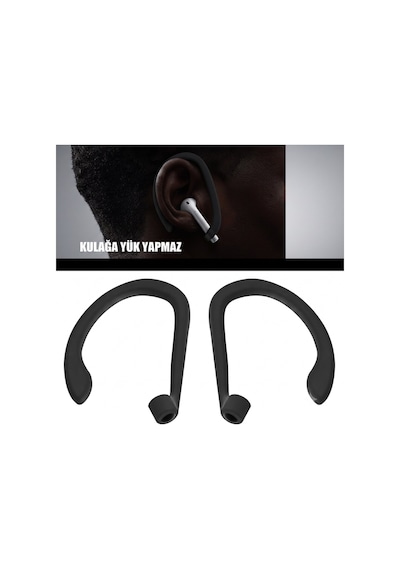 Silikon Kulaklık Kancası 2 Li Set Saplı Bluetooth Kulaklıklar İçin Düşme Önleyici Esnek Kulak Askısı, Spor Ve Günlük Kullanım Siyah Siyah Silikon Kulaklık Kancası 2 Li Set Saplı Bluetooth Kulaklıklar İçin Düşme Önleyici Esnek Kulak Askısı, Spor Ve Günlük Kullanım Siyah Siyah