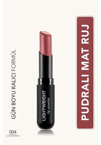 Flormar Lightweight Lip Powder Kurutmayan Mat Stick Ruj 004 Super Woman