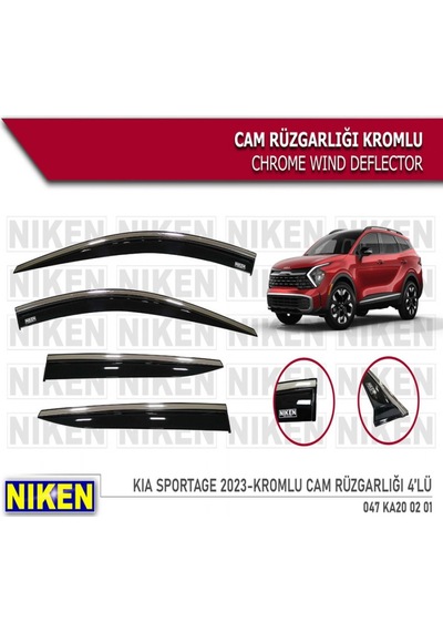 Cam Rüzgarlığı Niken Kromlu Kia Sportage 2023 Sonrası 4lü