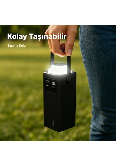 Ttec 2BB238S Recharger Extreme LCD 20.000 mAh PD 20W USB-C Ve Lightning Dahili Kablolu Led Fenerli Powerbank
