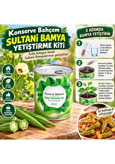 Konserve Bahçem Evde Konservede Sultani Bamya Yetiştirme Kiti Aklby-bsva58 Diğer
