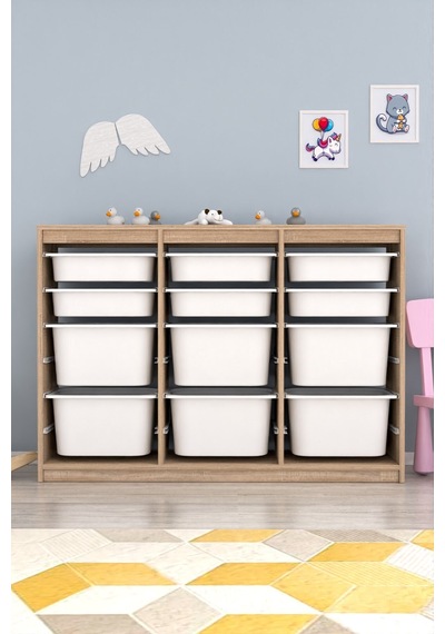 Cosmo 2xl Sonomo 12 Sepetli Çok Amaçlı Mutfak Kiler Dolabı Beyaz Beyaz - Ceviz
