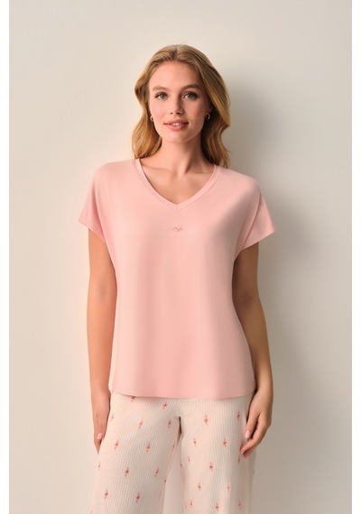 Suwen Maria Kapri Pijama Takımı Sh26610659334 Pembe