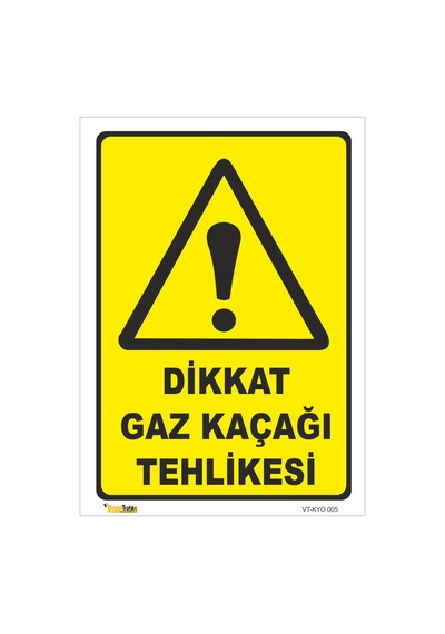 Dikkat Gaz Kaçağı Tehlikesi - Isg Levhası Levha-15x21 Cm Sticker