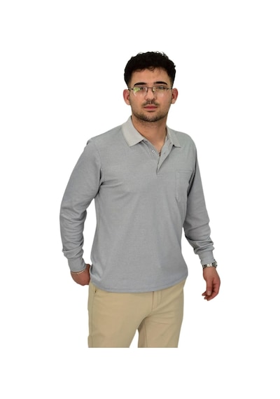 Erkek Mevsimlik Polo Yaka Sweatshirt 6830 Bgl-st04414 Koyu Gri