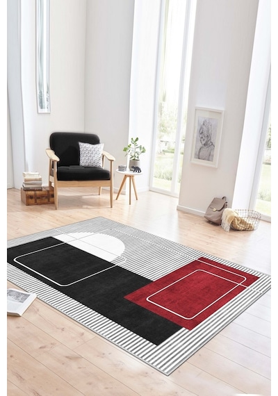West Home Dijital Baskı Yıkanabilir Kaymaz Taban Leke Tutmaz Siyah Mutfak Halısı Salon Halısı Ve Yolluk Wh 579 Black