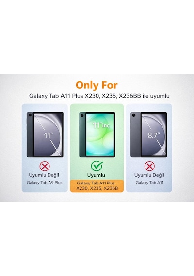 Samsung Galaxy Uyumlu Tab A11 Plus 11inç X230 Kılıf Darbelere Dayanıklı Şeffaf Kapak X235 X236b Kılıf