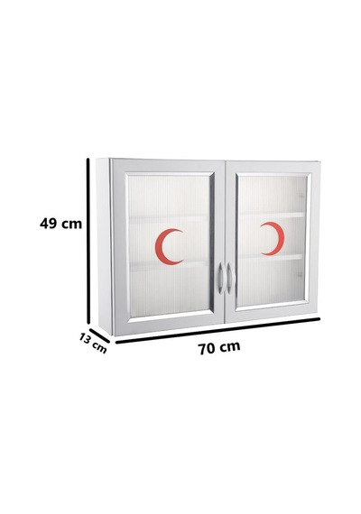 Omnipazar Clk-846 Pvc İlk Yardım Ecza Dolabı 2 Kapaklı Beyaz Beyaz