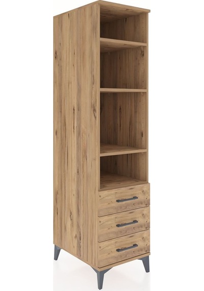 Kronos Dolap 4 Raflı 3 Çekmeceli 44x59x182 Çam-çam Atlas Çam