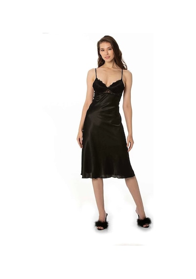 Pierre Cardin Kaplı Saten Gecelik 900 Siyah 001
