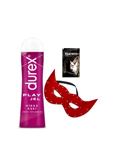Durex Kiraz Aşkı 50 Ml Jel + Kırmızı Deri Göz Maskesi + Hediye