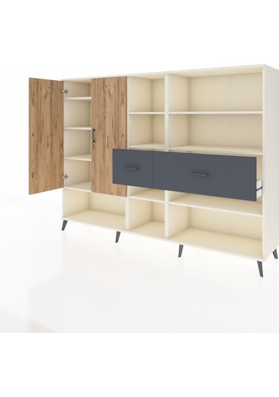 Hyperion Dolap 10 Raflı 2 Çekmeceli 2 Kapaklı 220x44x163 Aytaşı-çam/antrasit Atlas Çam/antrasıt - Aytası Hyperion Dolap 10 Raflı 2 Çekmeceli 2 Kapaklı 220x44x163 Aytaşı-çam/antrasit Atlas Çam/antrasıt - Aytası