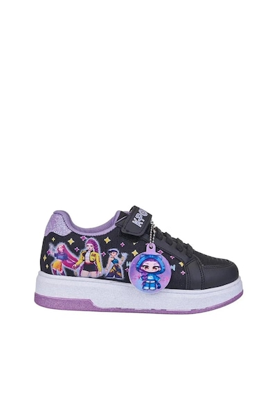 Zacoz Hunter Huntrix Çizim Baskılı Kız Çocuk Spor Ayakkabısı Sneaker Siyah - Lila