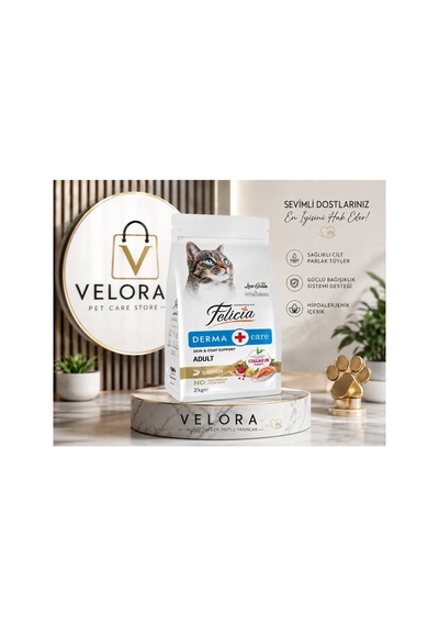 Felicia Derma Care Somonlu Yetişkin Kedi Maması 2 Kg - Hassas Cilt Ve Tüy Desteği, Hipoalerjenik - 885831853