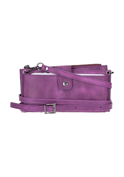 Bloominbag Lozan Strap Mulberry Velvet Gerçek Deri Çapraz Askılı Cüzdan Çanta Mor