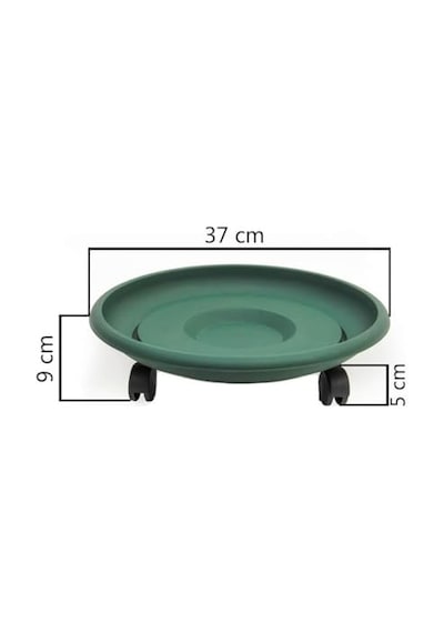 So- Tekerlekli Saksı Tabağı Yeşil 3 Boy