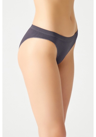 Los Ojos Antrasit Fitilli Seamless Klasik Külot Ribbed Classic Antrasit