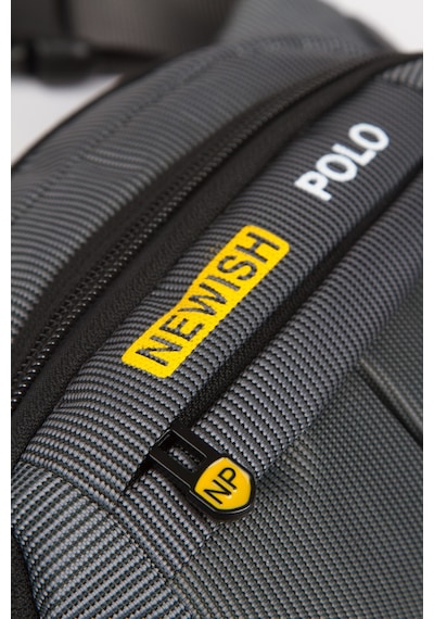 Newish Polo Erkek Kumaş Usb Kulaklık Çıkışlı Crossbody Çapraz Göğüs Omuz Ve Bel Çantası New201 - Gri