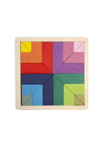Gökkuşağı Tengrem 24 Parça Ahşap Puzzle Seti Geliştirici Oyun