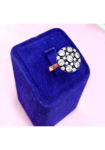 Oriental Kuyumculuk Jewellery Rose Gümüş Elmas Möntürlü Yüzük Rose