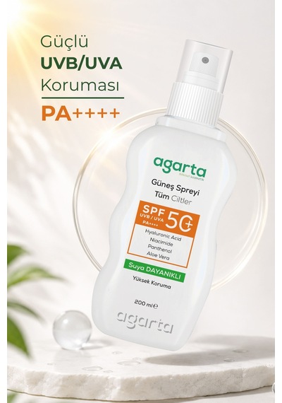 Agarta SPF 50+200 ML Yüz Ve Vücut Güneş Spreyi